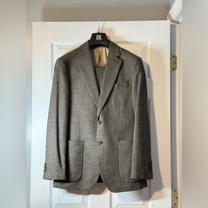 Banana Republic Brown Italian Tweed Suit